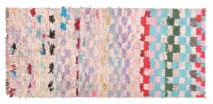 Vintage Hand-Knotted Moroccan Rug · 2'9" x 6'3"