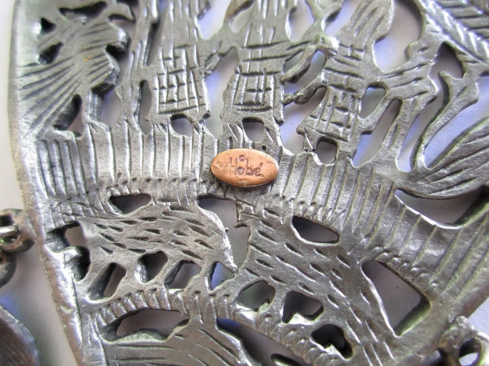 Vintage Pendant, Signed HOBE Egyptian Revival