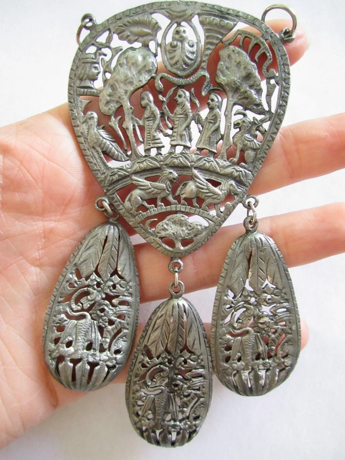 Vintage Pendant, Signed HOBE Egyptian Revival