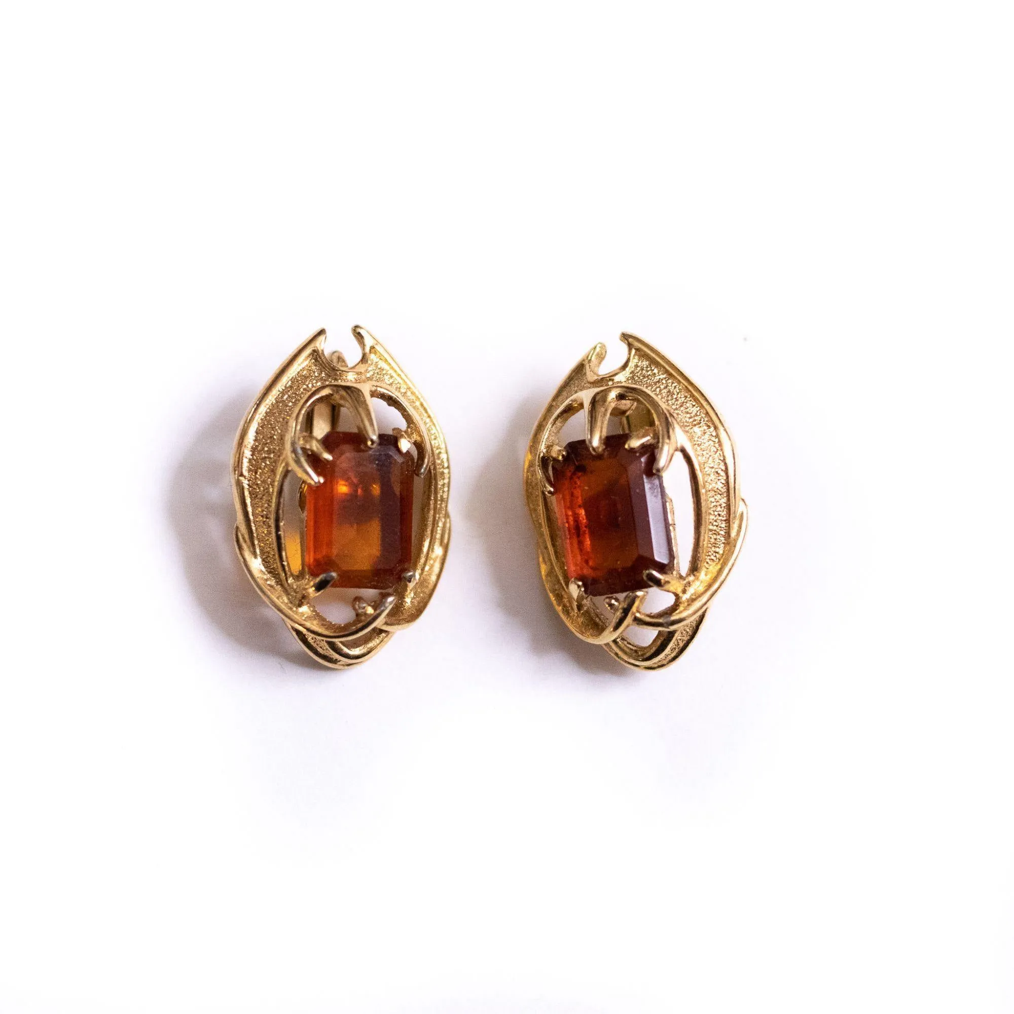 Vintage Sarah Coventry Amber Rhinestone Statement Earrings