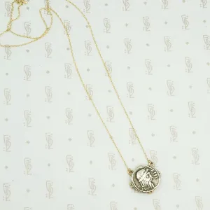 Vintage Silver Coin Pendant in Gold
