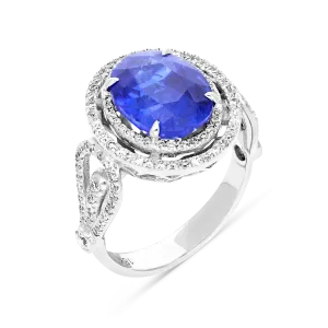 Vintage Style Blue Sapphire Ring - 6.5 Carat