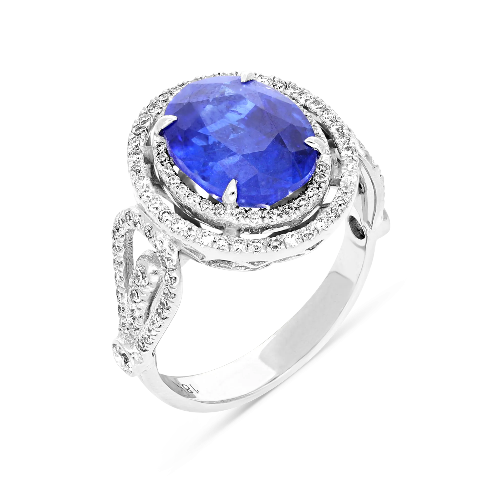 Vintage Style Blue Sapphire Ring - 6.5 Carat