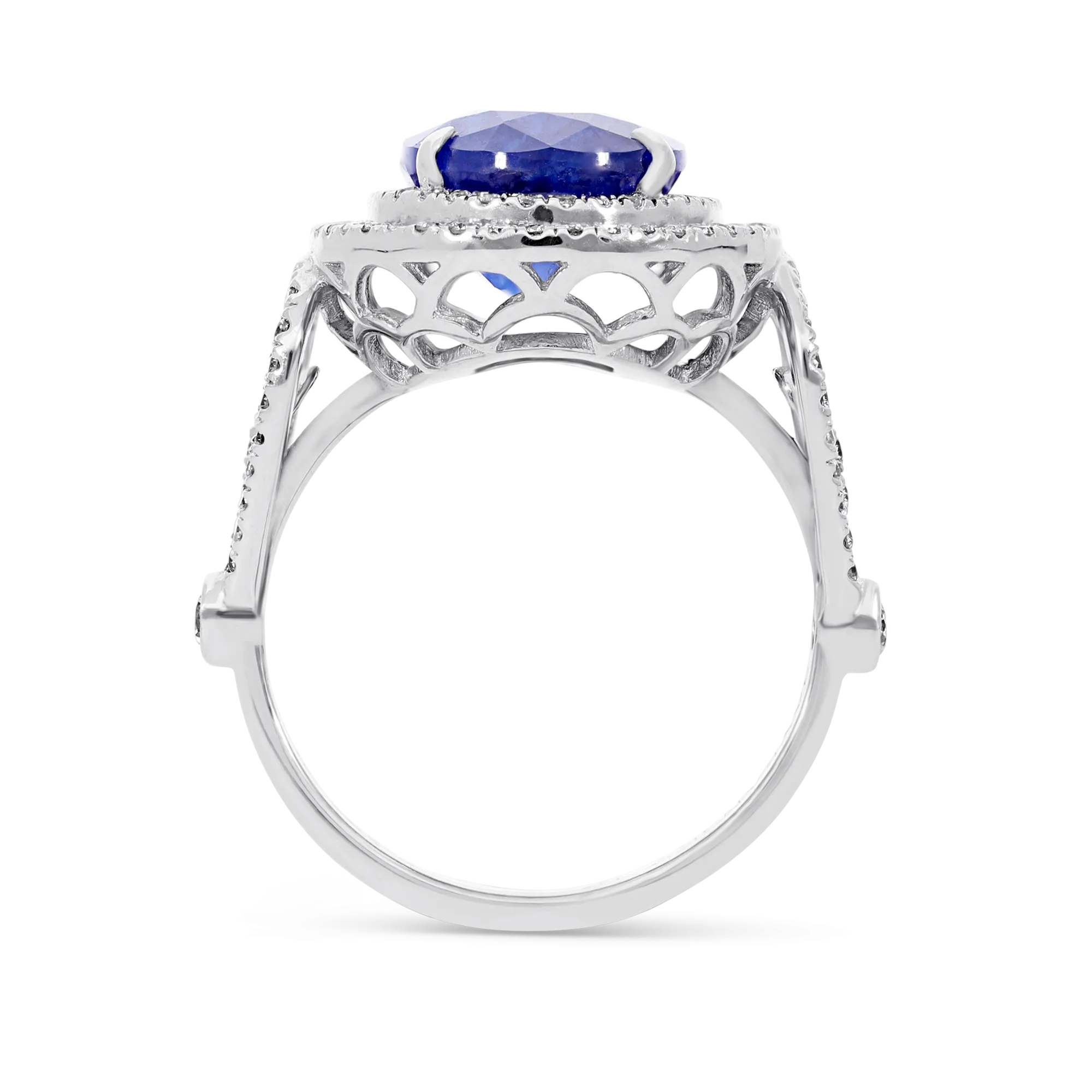 Vintage Style Blue Sapphire Ring - 6.5 Carat