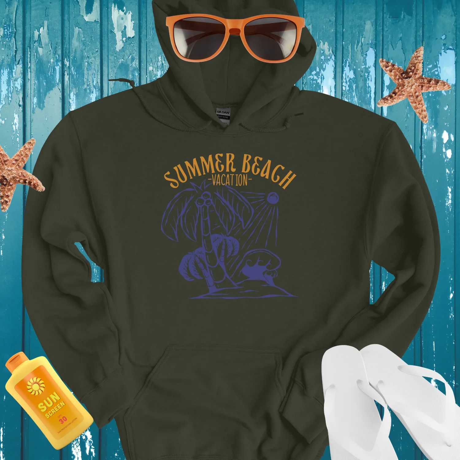 Vintage Style Summer Beach Vacation Hoodie