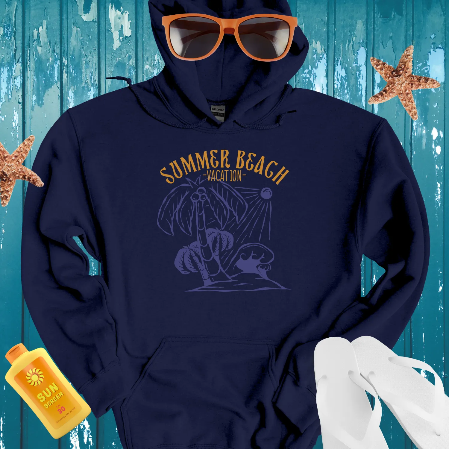 Vintage Style Summer Beach Vacation Hoodie