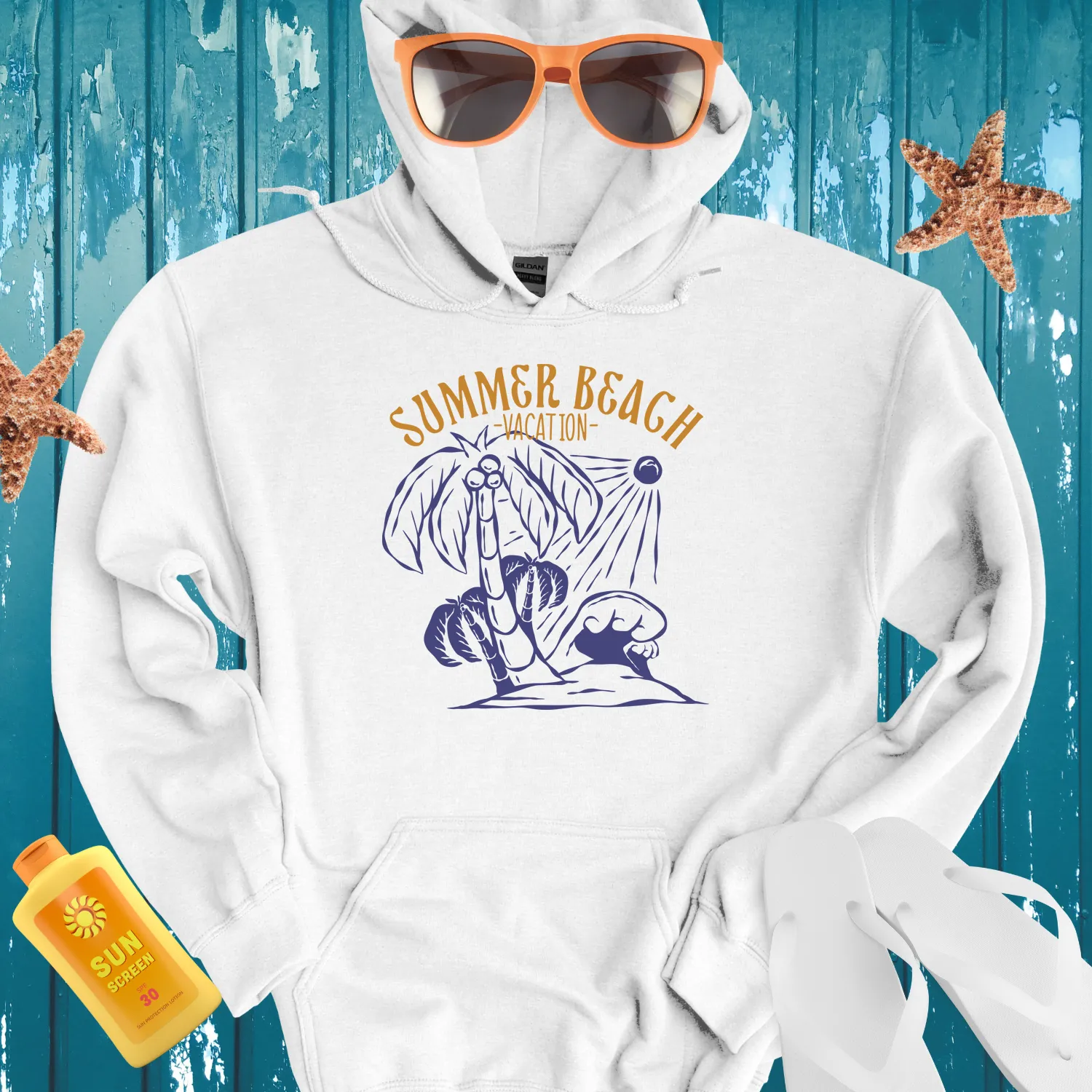 Vintage Style Summer Beach Vacation Hoodie