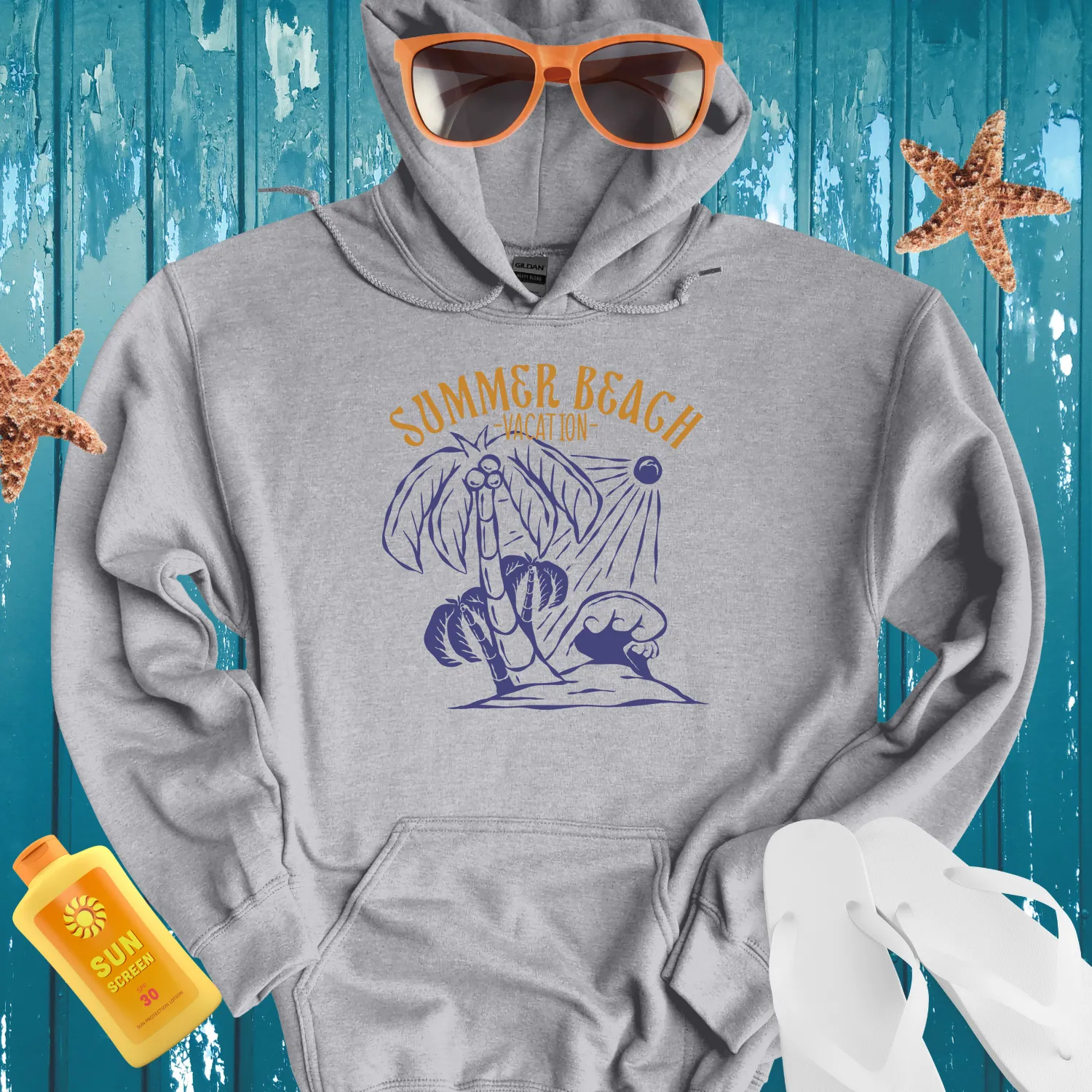 Vintage Style Summer Beach Vacation Hoodie