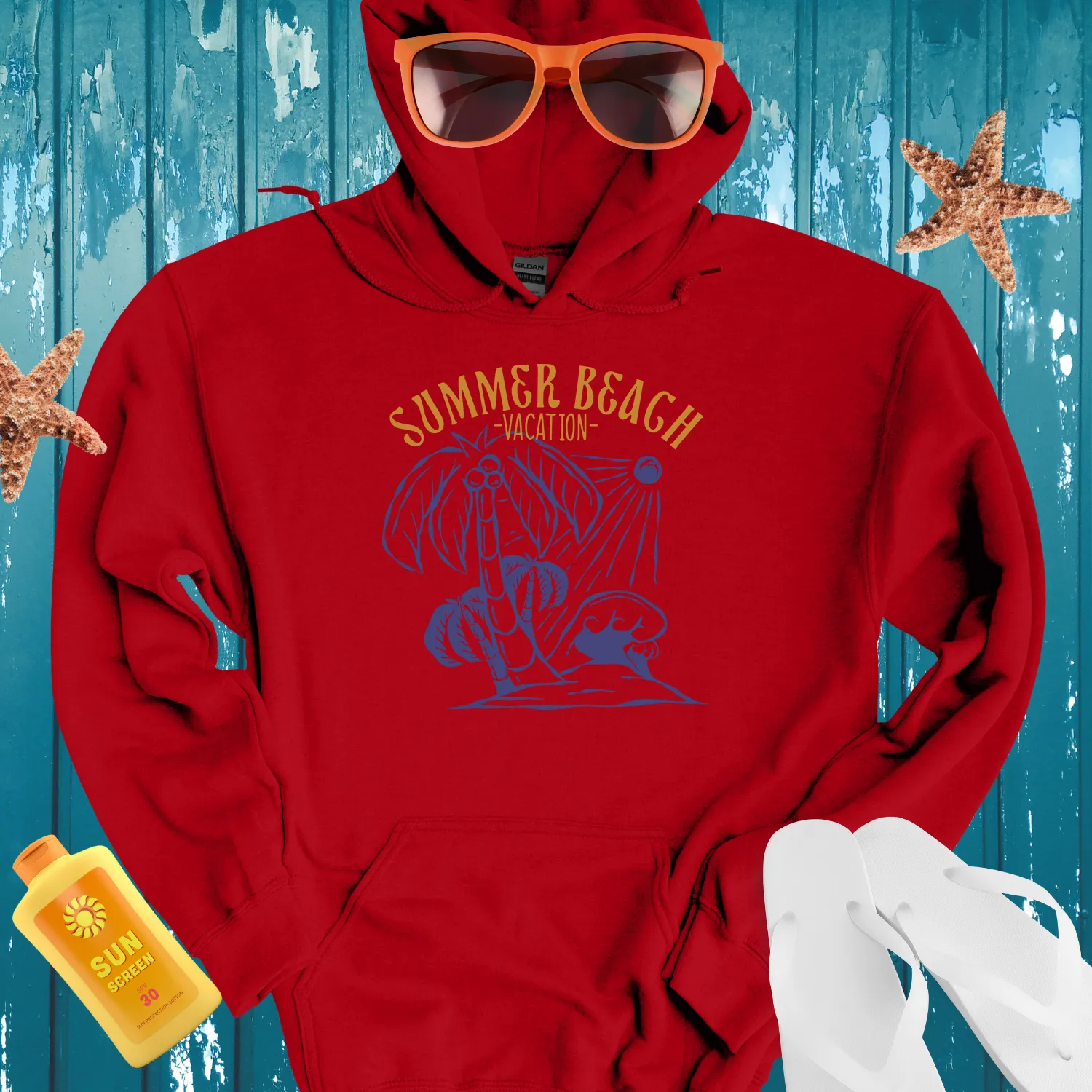 Vintage Style Summer Beach Vacation Hoodie