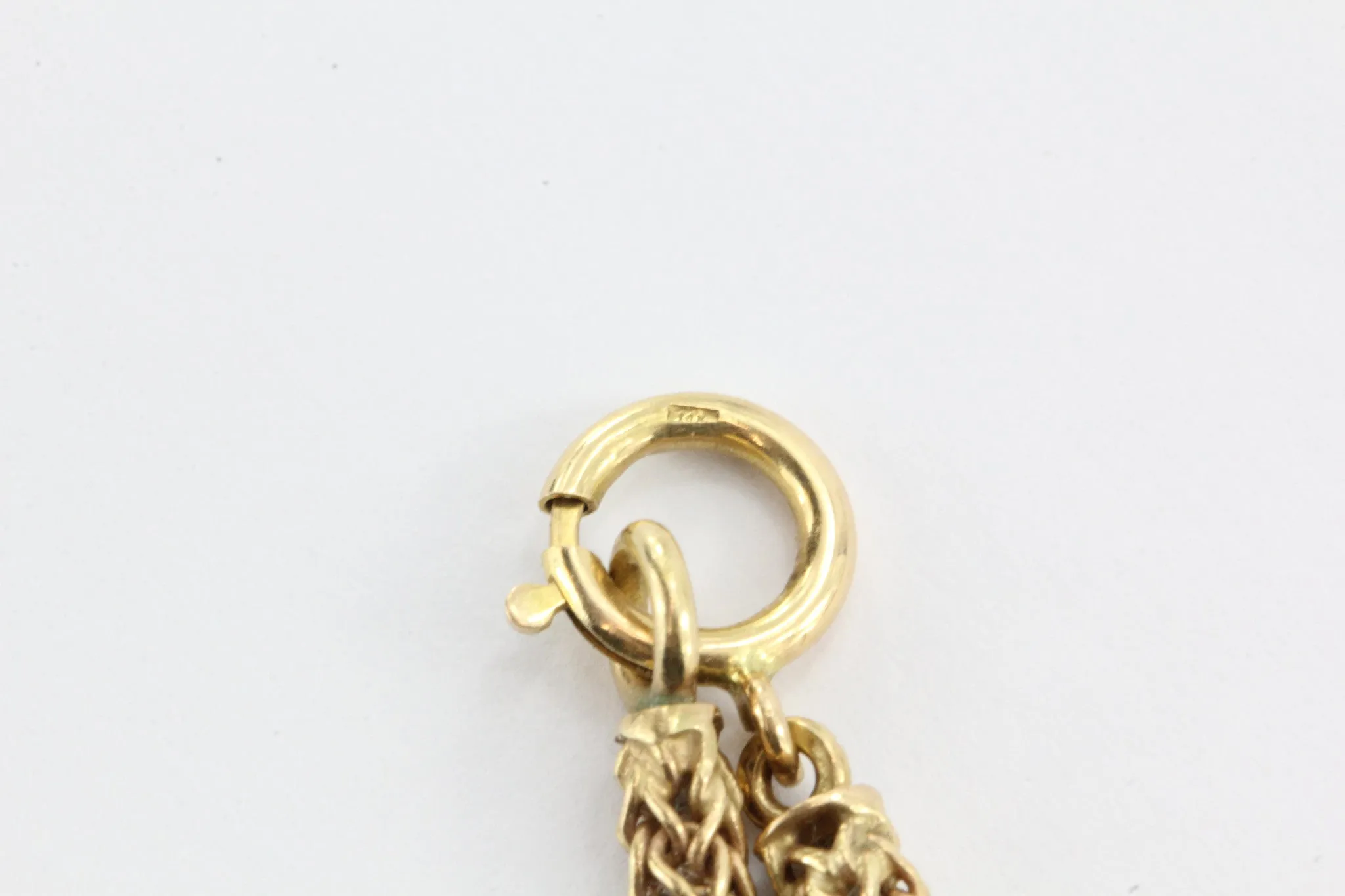 Vintage Victorian Revival Knotted Tassel 14K Gold Rope Necklace