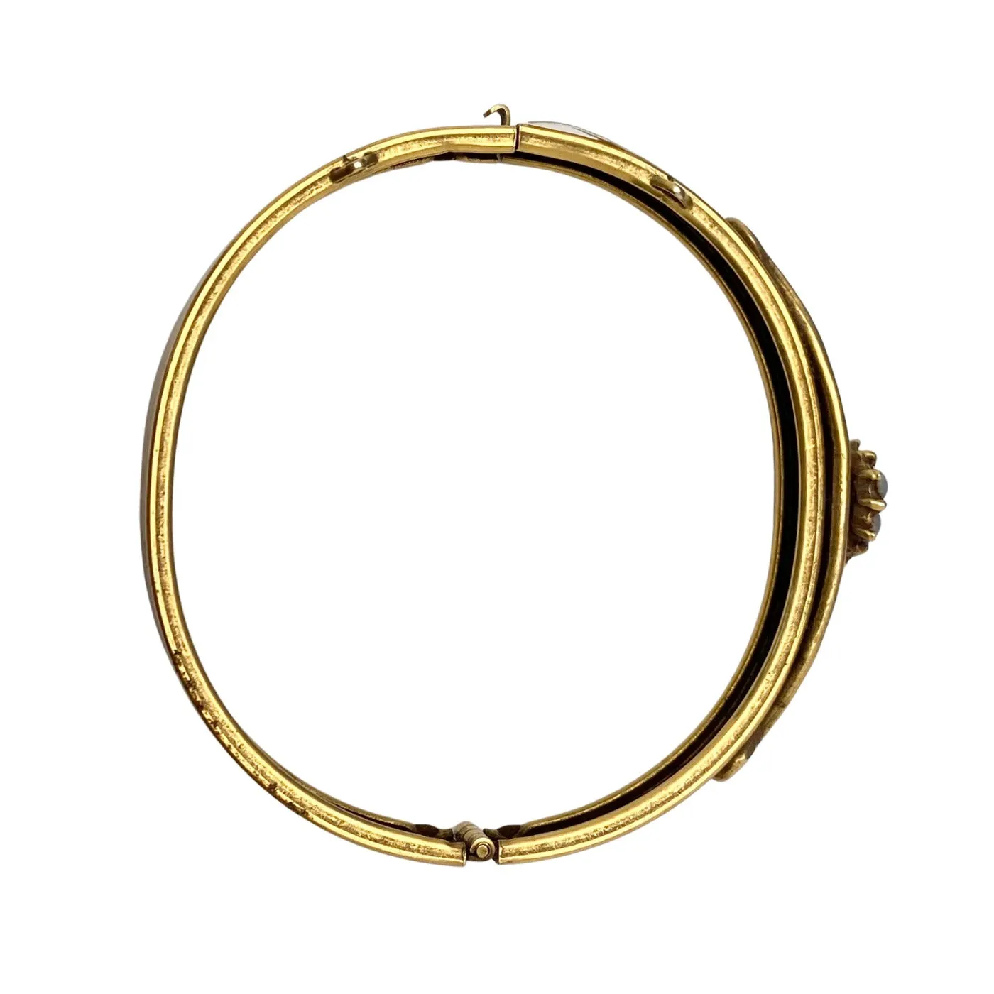 Vintage Victorian Revival Opaline Bangle Bracelet