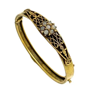 Vintage Victorian Revival Opaline Bangle Bracelet