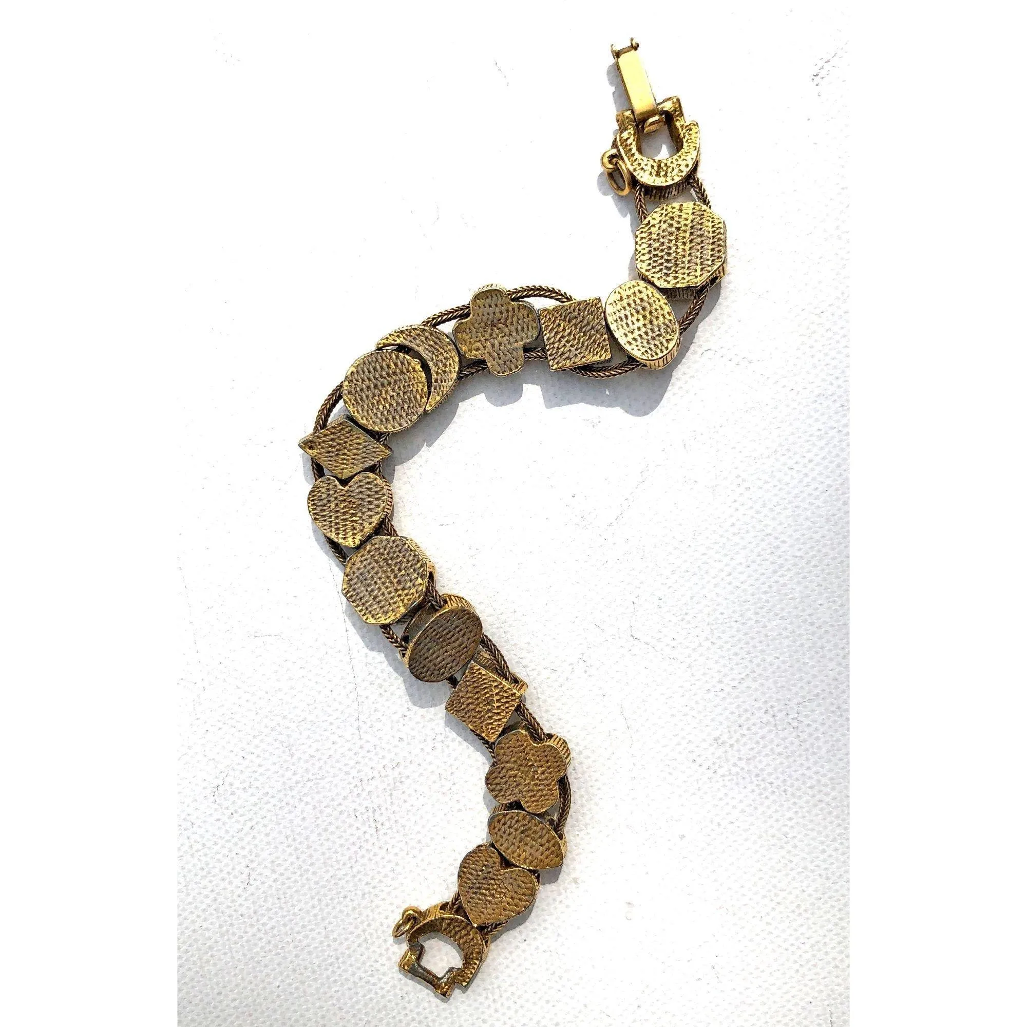 Vintage Victorian Revival Slide Charm Bracelet