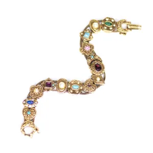 Vintage Victorian Revival Slide Charm Bracelet