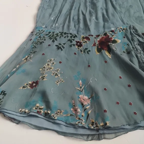Vintage Violet Kay Floral fairy mermaid trumpet silk-blend lace Maxi Skirt_PXL
