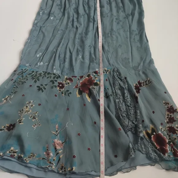 Vintage Violet Kay Floral fairy mermaid trumpet silk-blend lace Maxi Skirt_PXL