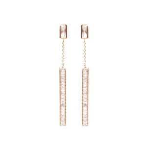 Vita Baguette Pave Drop Earring