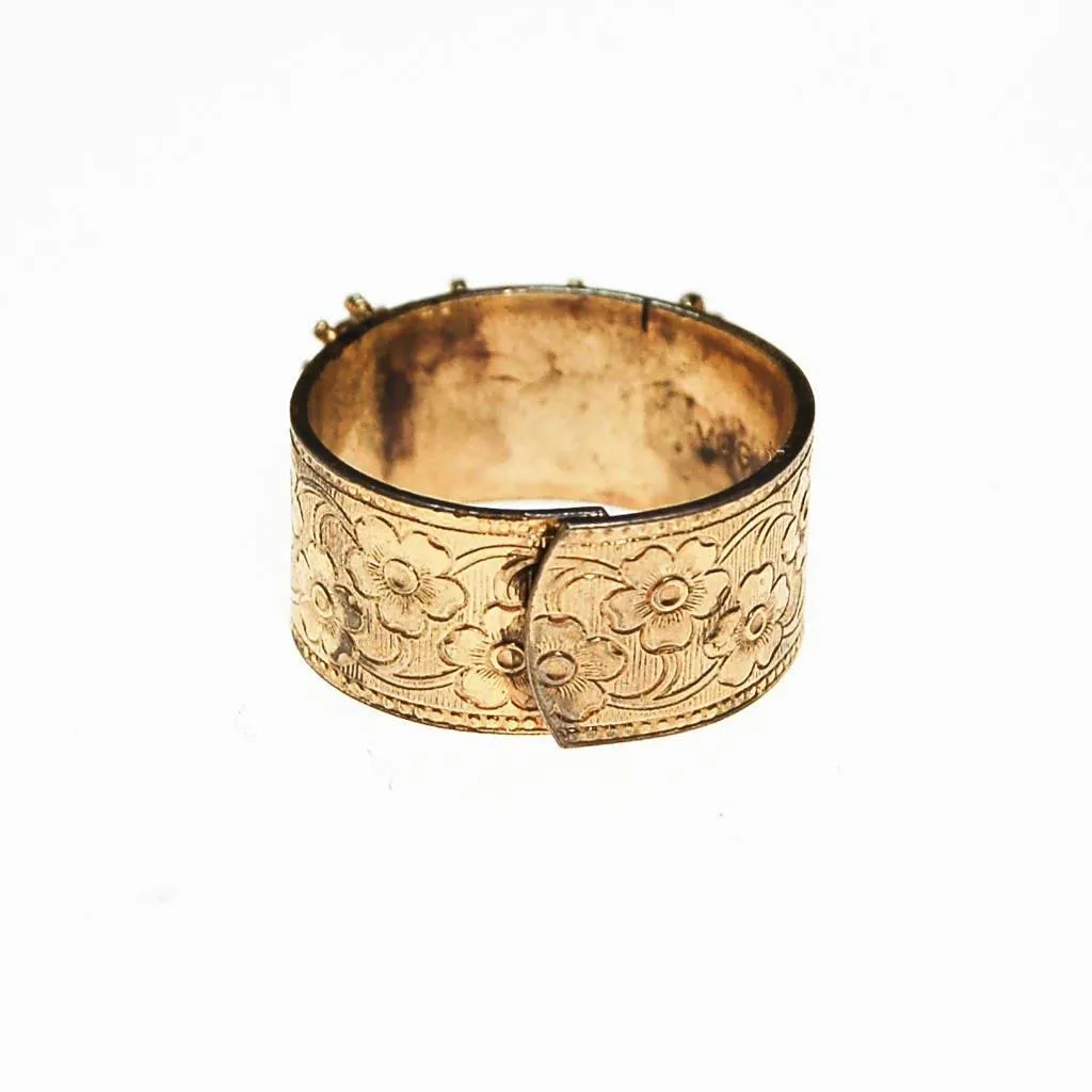 Vogue Renaissance Revival Wide Band Adjustable Ring with Faux Jade, Onyx, Carnelia, and Opaline