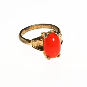 Vogue Vintage Coral Cabochon Statement Ring