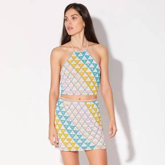 Walter Baker | Carrie Vera Cruz Hand Beaded Pastel Skirt | NWT