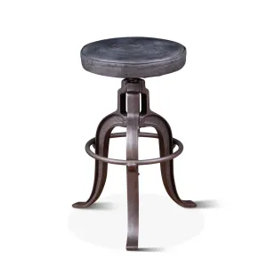 Wellington Adjusting Stool Ebony Leather