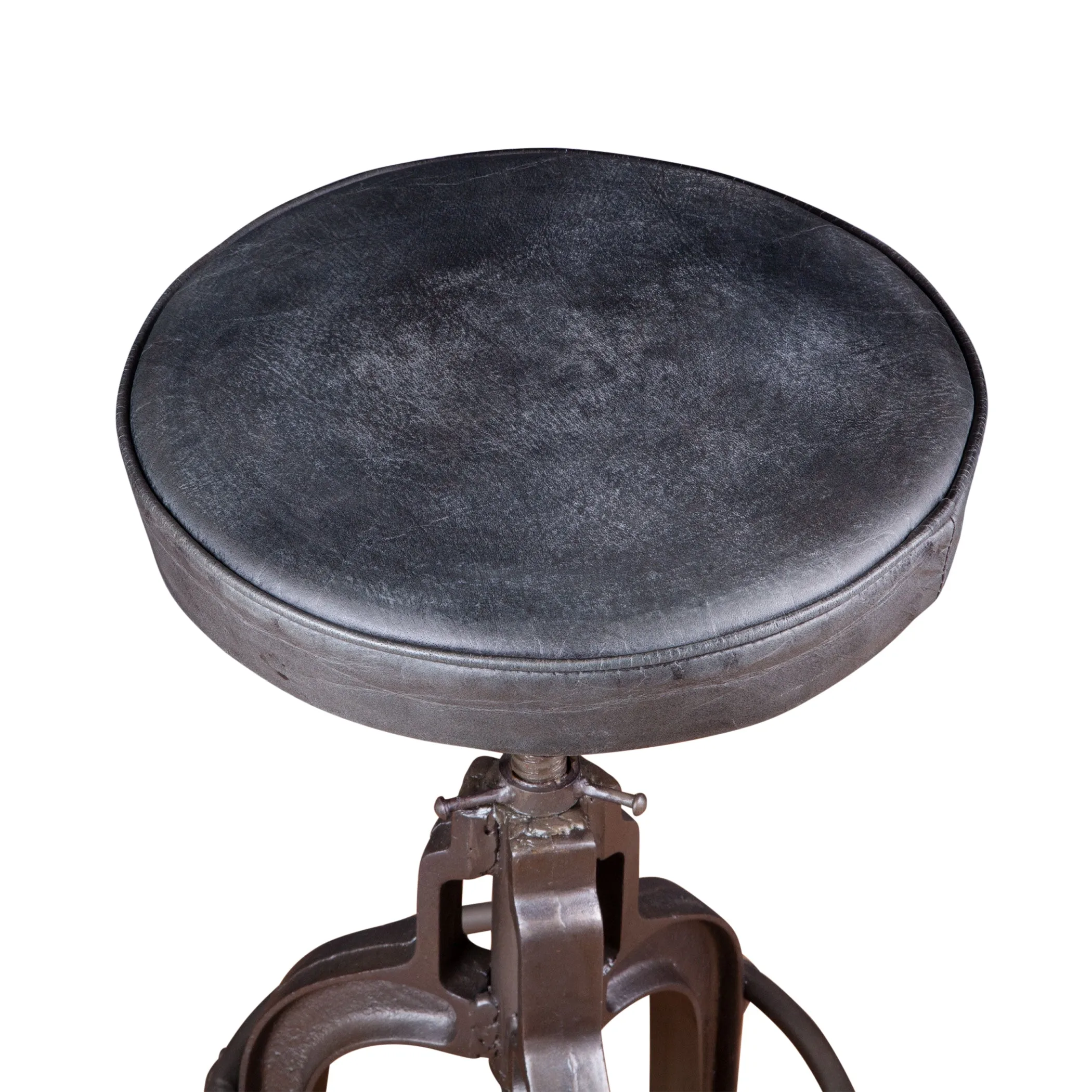 Wellington Adjusting Stool Ebony Leather