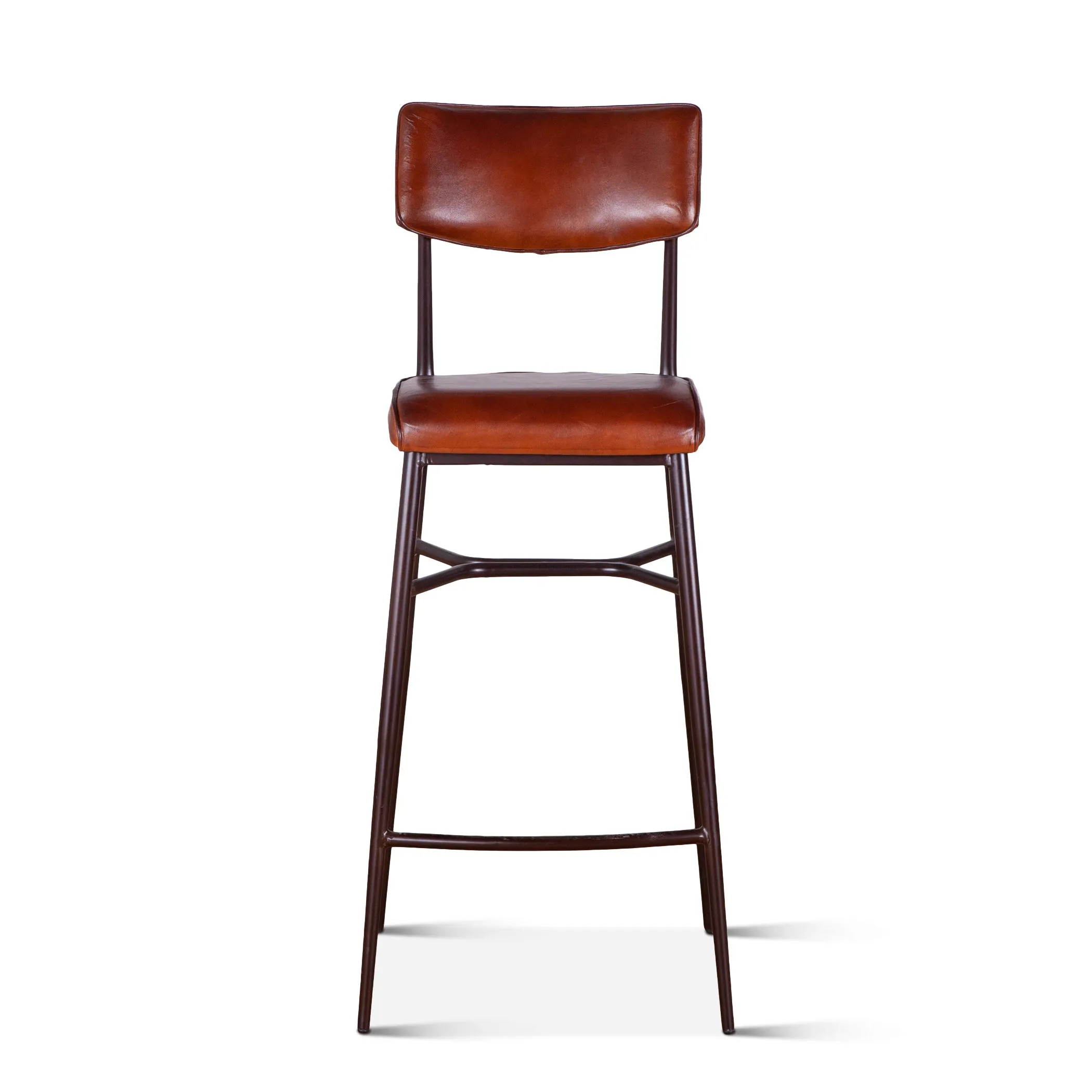 Wellington High Back Leather Bar Chair