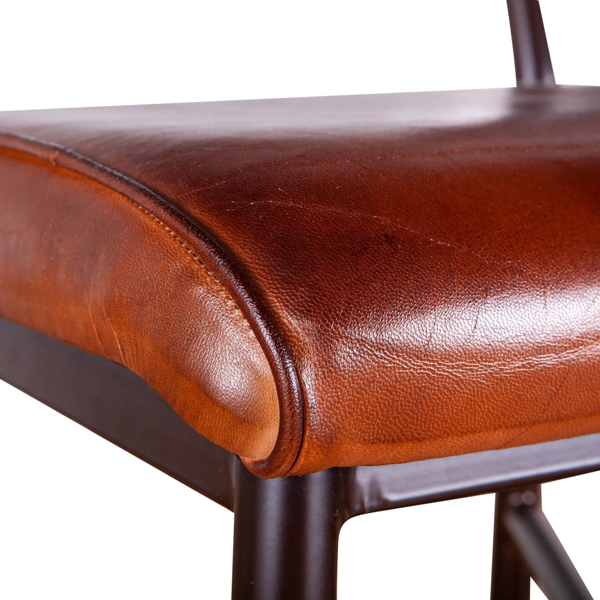 Wellington High Back Leather Bar Chair