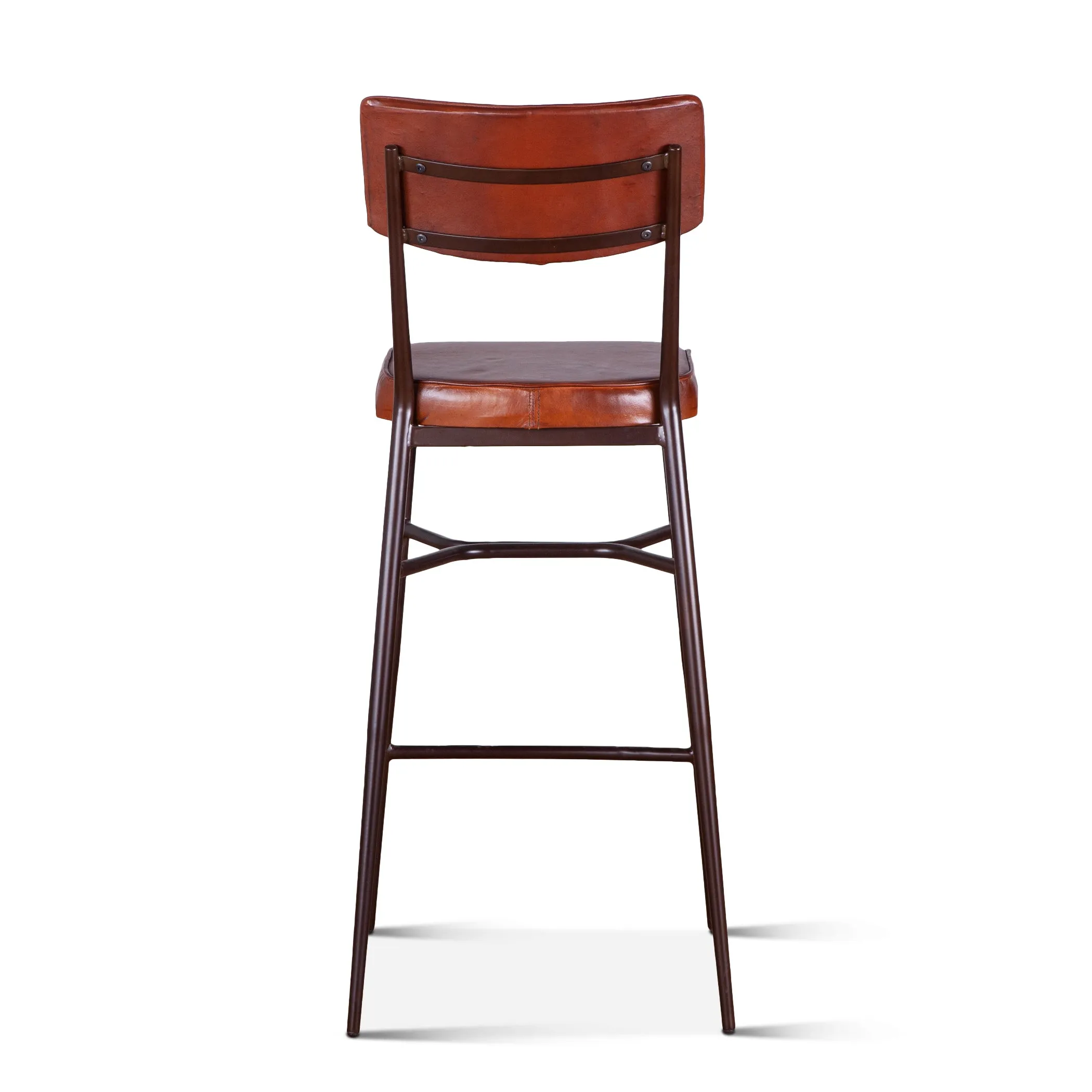 Wellington High Back Leather Bar Chair