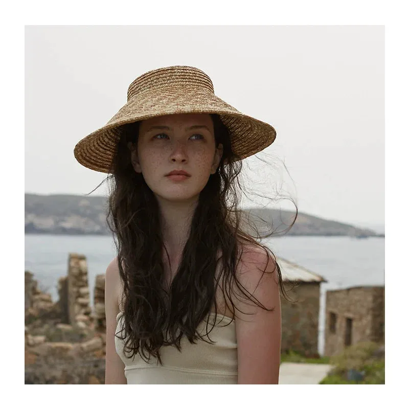 Wide-Brim Straw Sun Hat