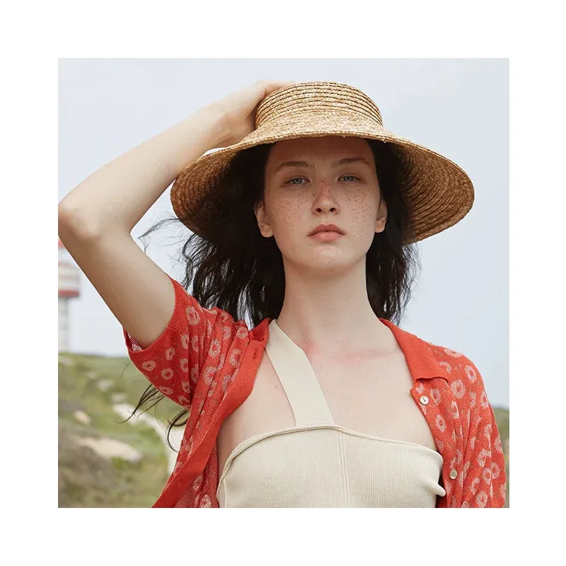 Wide-Brim Straw Sun Hat