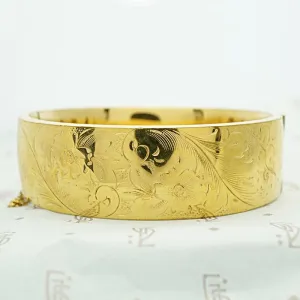 Wide Engraved Victorian Revival Bracelet