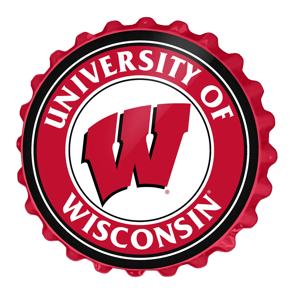 Wisconsin Badgers: Bottle Cap Wall Sign
