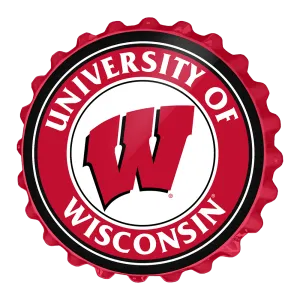 Wisconsin Badgers: Bottle Cap Wall Sign