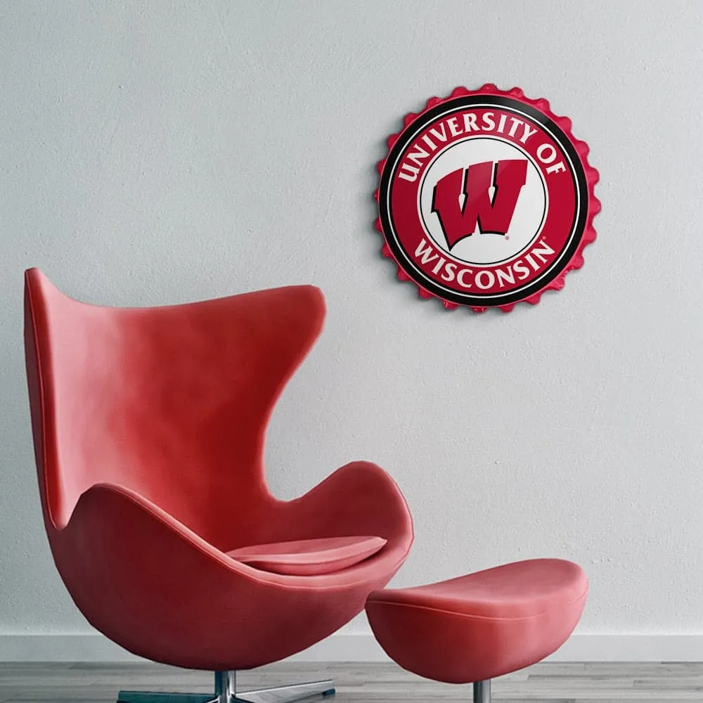 Wisconsin Badgers: Bottle Cap Wall Sign