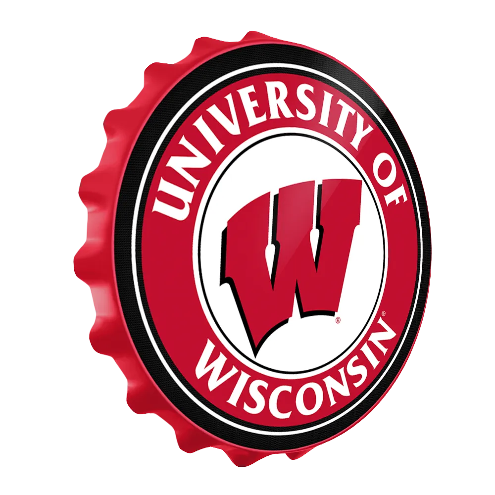 Wisconsin Badgers: Bottle Cap Wall Sign