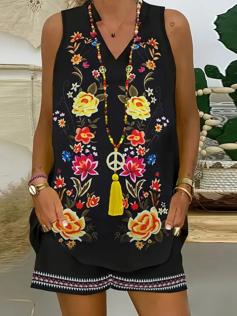 Women's Casual And Comfortable Sleeveless Two-piece Set