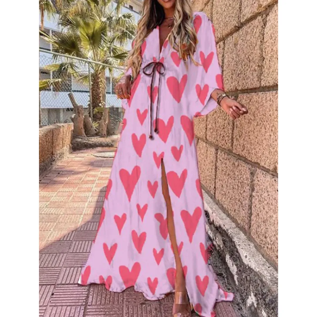 Women's Oversized Summer Puffed Sleeve Dress | Maxi
