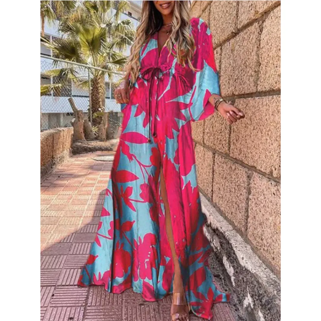 Women's Oversized Summer Puffed Sleeve Dress | Maxi