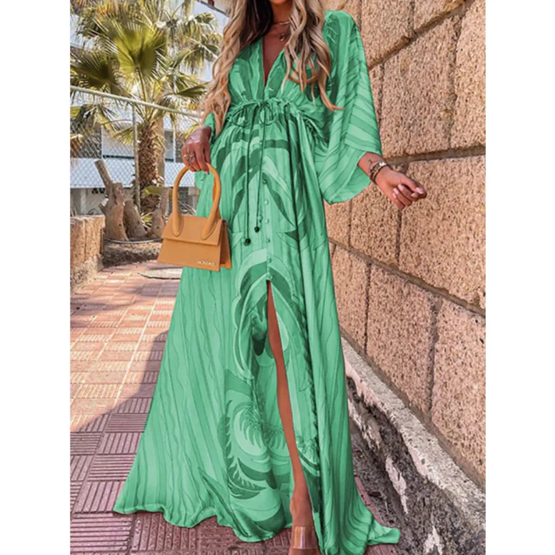 Women's Oversized Summer Puffed Sleeve Dress | Maxi