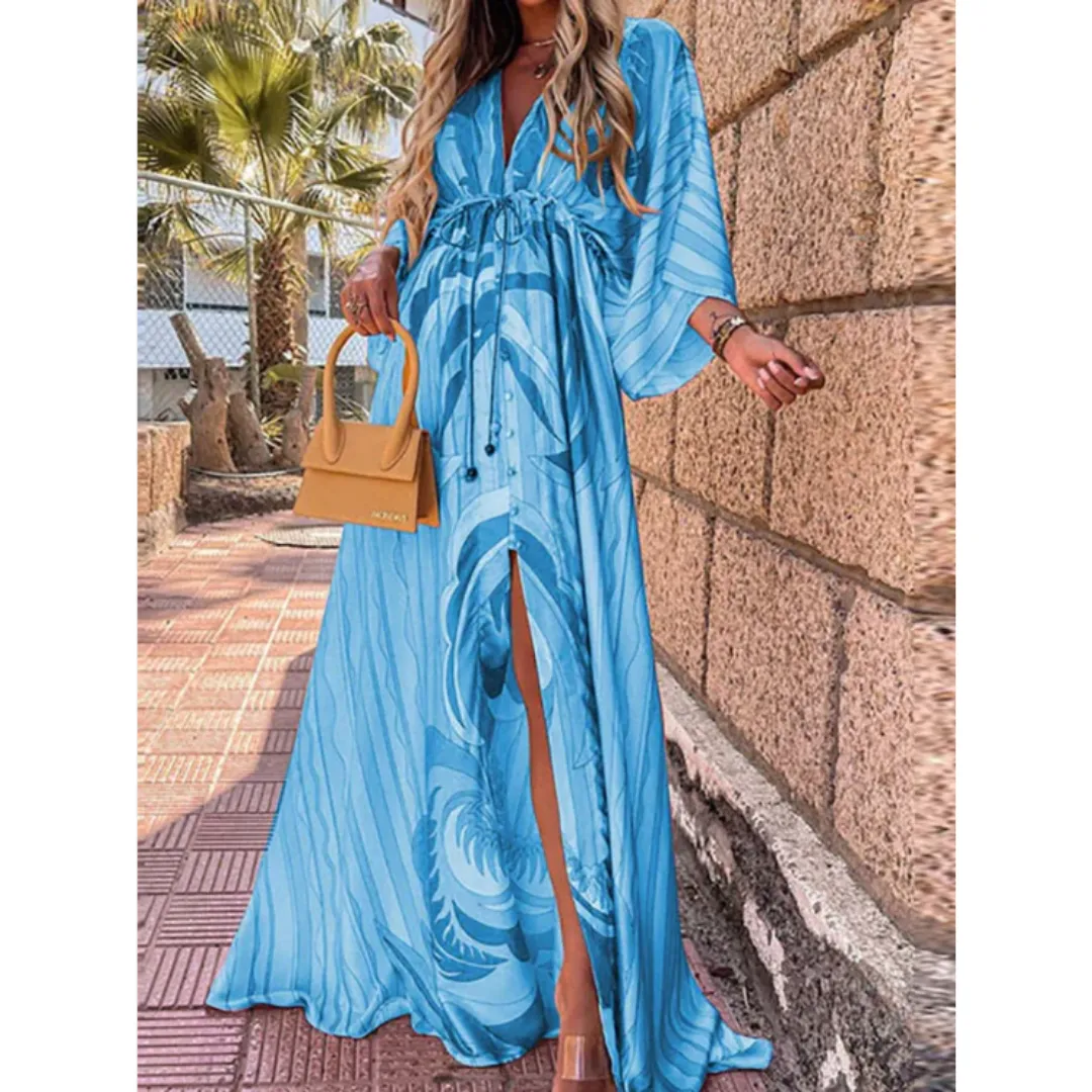 Women's Oversized Summer Puffed Sleeve Dress | Maxi