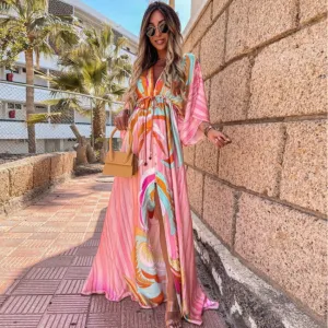 Women's Oversized Summer Puffed Sleeve Dress | Maxi