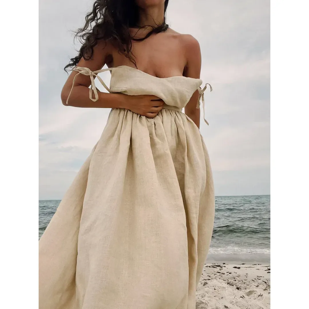 Women's Summer Backless Beach Dress | Midi