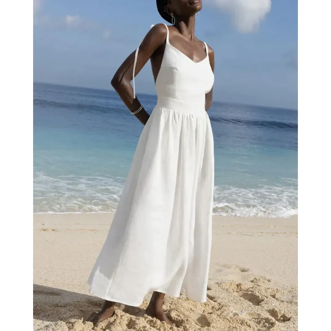 Women's Summer Backless Beach Dress | Midi