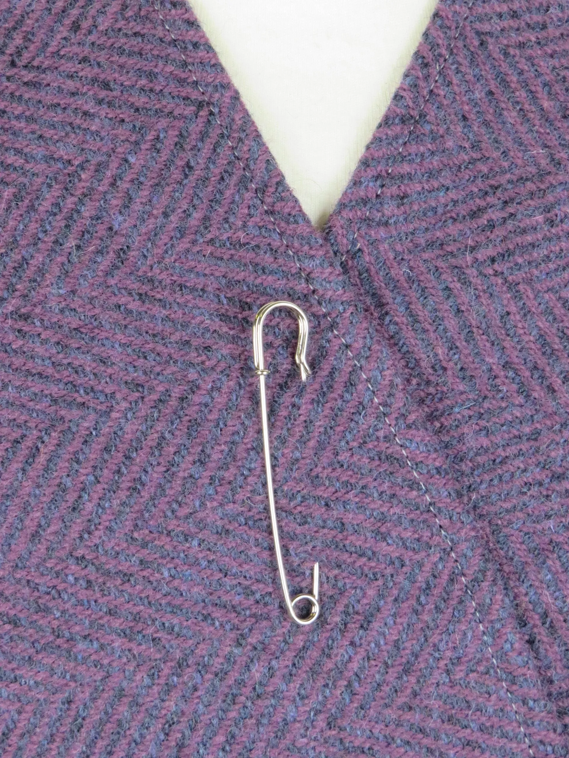 Wool Blend Cape and Pin