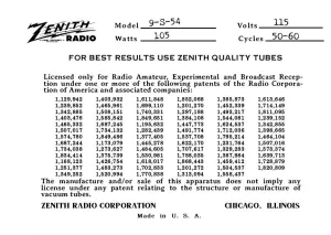 ZENITH-9S54