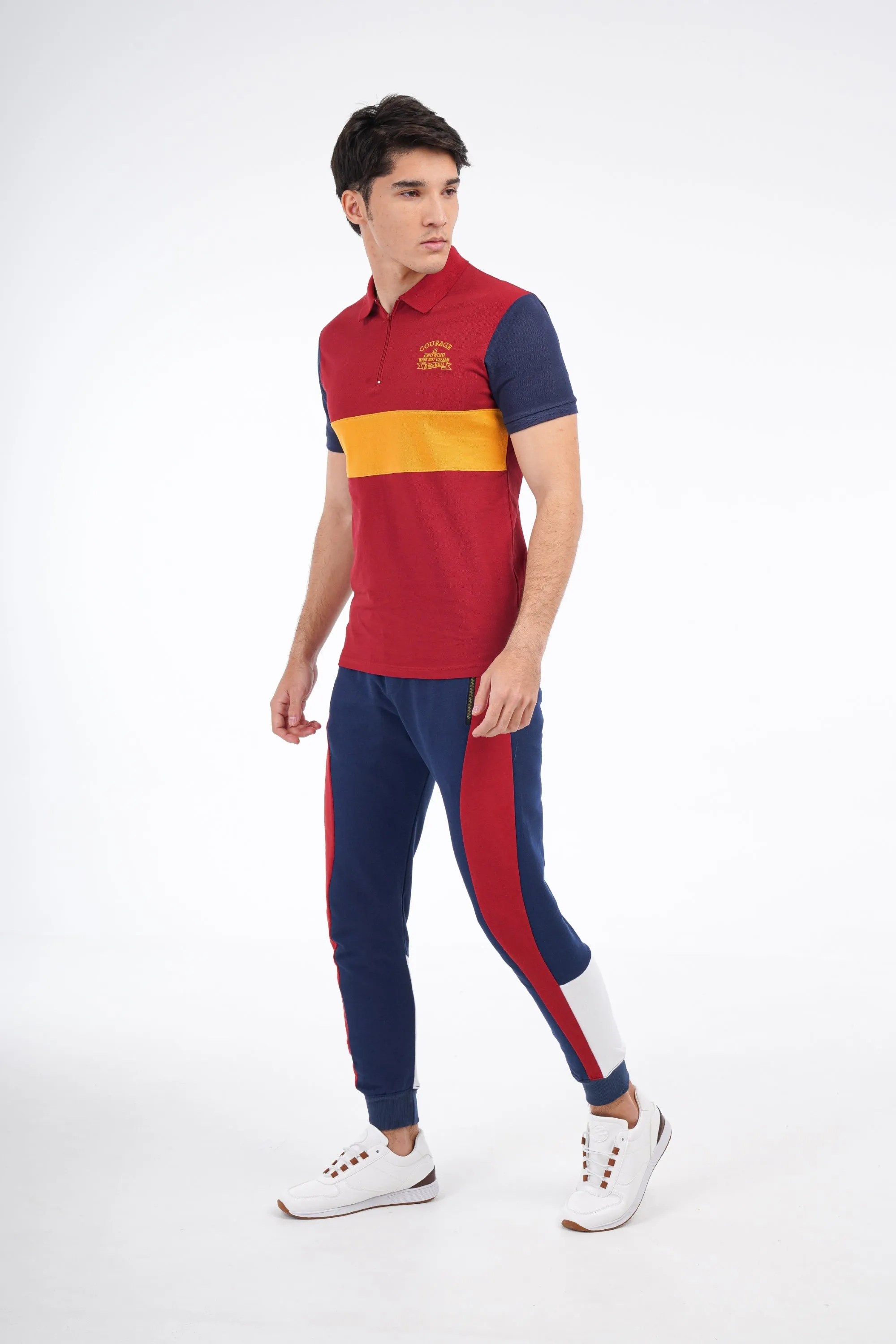 Zipped Collar Polo
